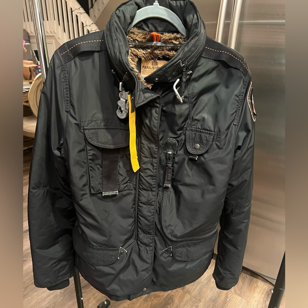 Parajumpers Women’s Black Parka Down Jacket Fur 061142 Size Large